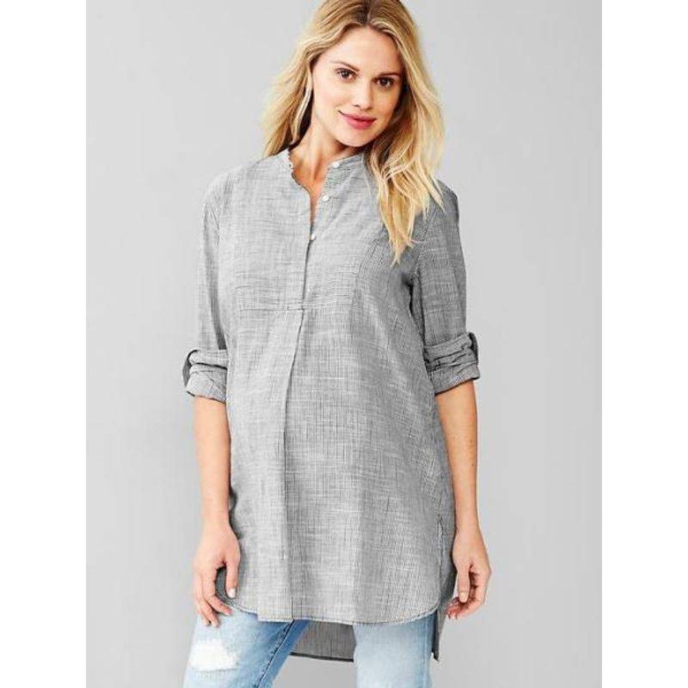 GAP Maternity Stripe Bib Tunic Popover
